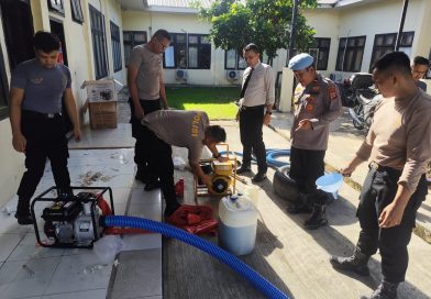 Polres Nagan Raya lakukan pengecekan mesin pompa air untuk kesiapsiagaan penanggulangan karhutla