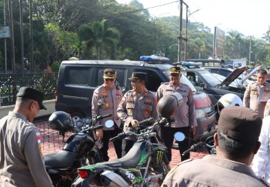 Kapolres Nagan Raya Pimpin Pengecekan Kendaraan Dinas, Pastikan Kesiapan Operasional dan Disiplin Personel