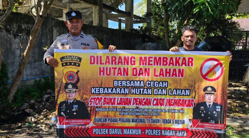 Polsek Darul Makmur Sosialisasikan Pencegahan Karhutla, Ajak Masyarakat Stop Pembakaran Hutan dan Lahan