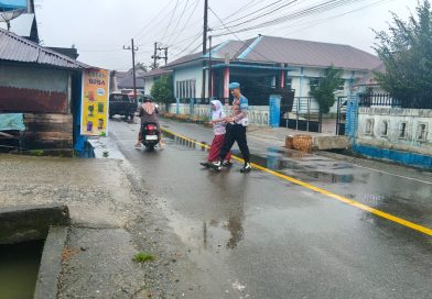 Polsek Beutong Gelar Strong Point Pagi, Antisipasi Laka Lantas dan Kemacetan