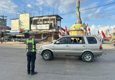 Satlantas Polres Nagan Raya Gelar Strong Point Pagi, Wujudkan Kamseltibcarlantas di Jam Sibuk